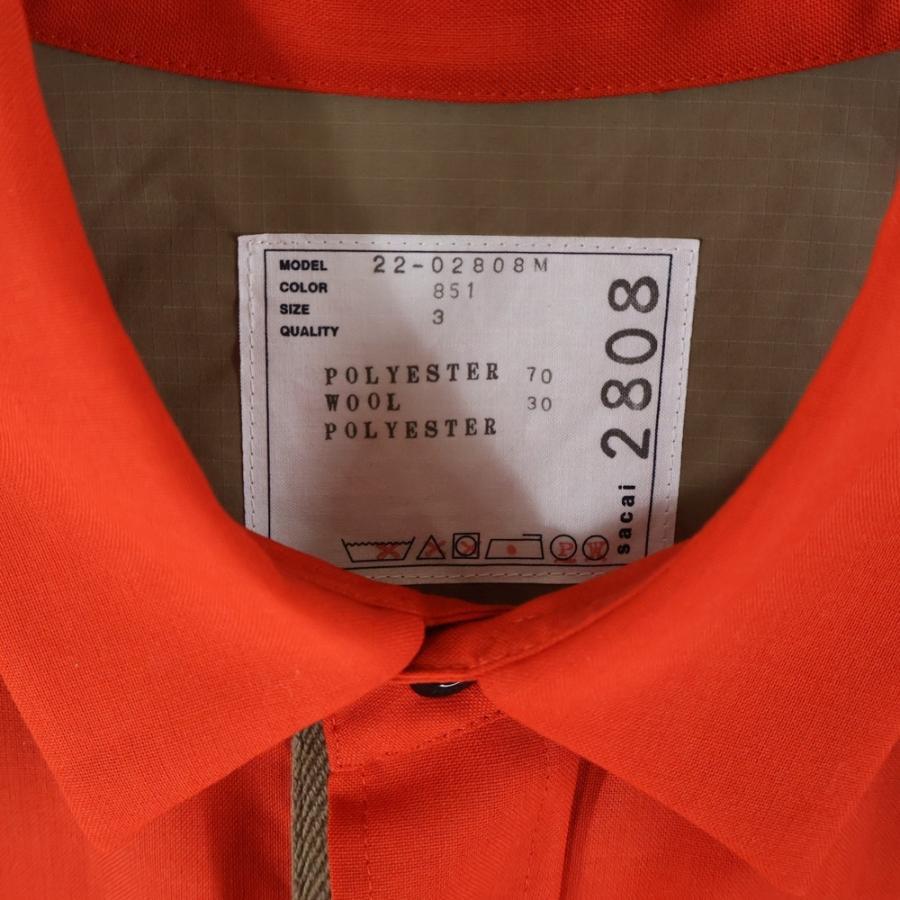 sacai（サカイ） 22AW Wshirt jacket ナイロン 長袖シャツジャケット