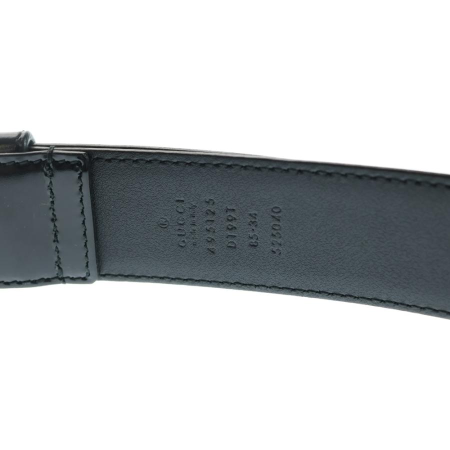 GUCCI グッチ シェリーライン ウェブトリム レザーベルト ブラック 495125 GUCCI（グッチ） シェリーライン ウェブトリム レザーベルト ブラック