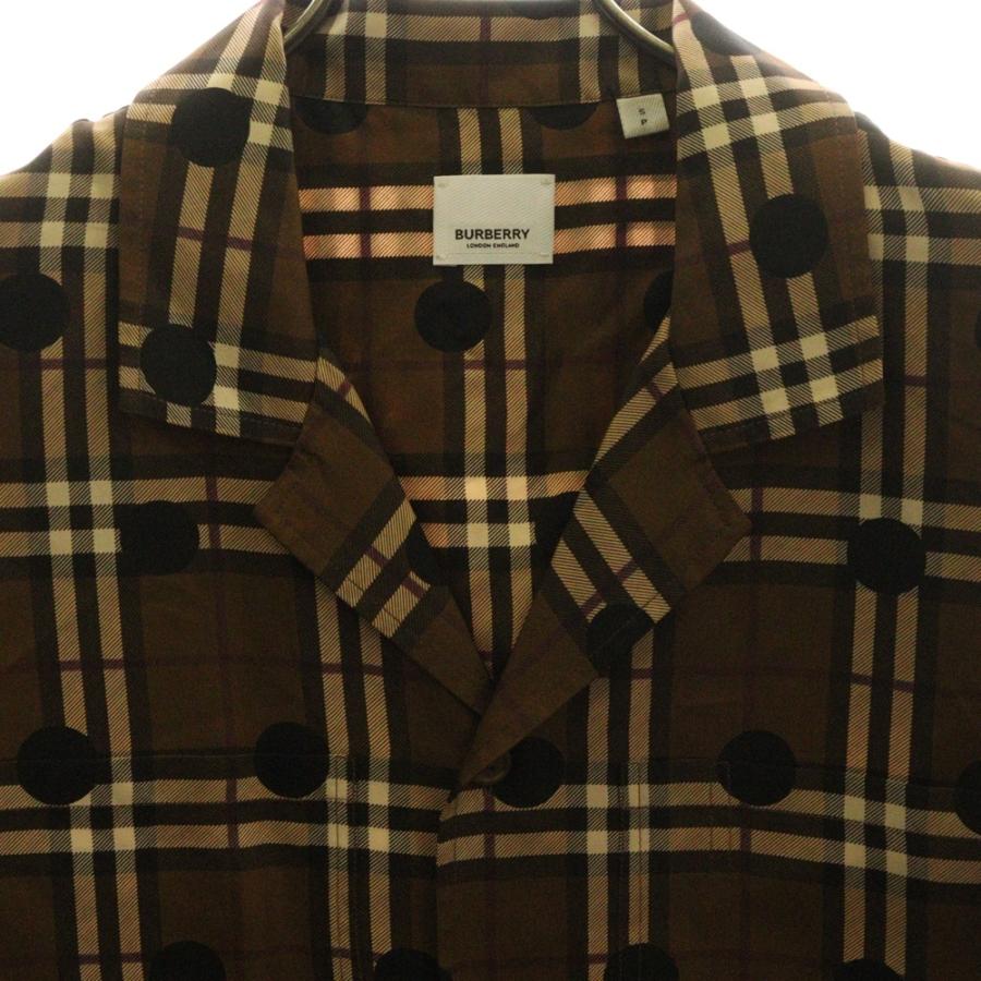 BURBERRY（バーバリー） ノヴァチェック ドット柄 半袖シャツ ブラウン