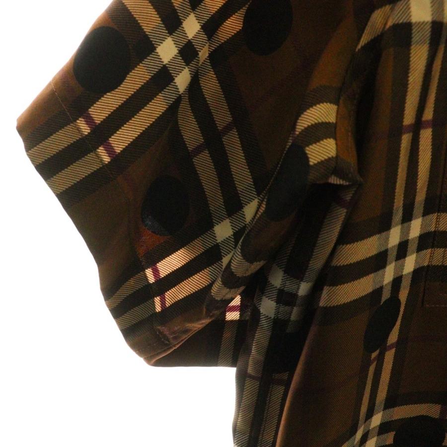 BURBERRY（バーバリー） ノヴァチェック ドット柄 半袖シャツ ブラウン