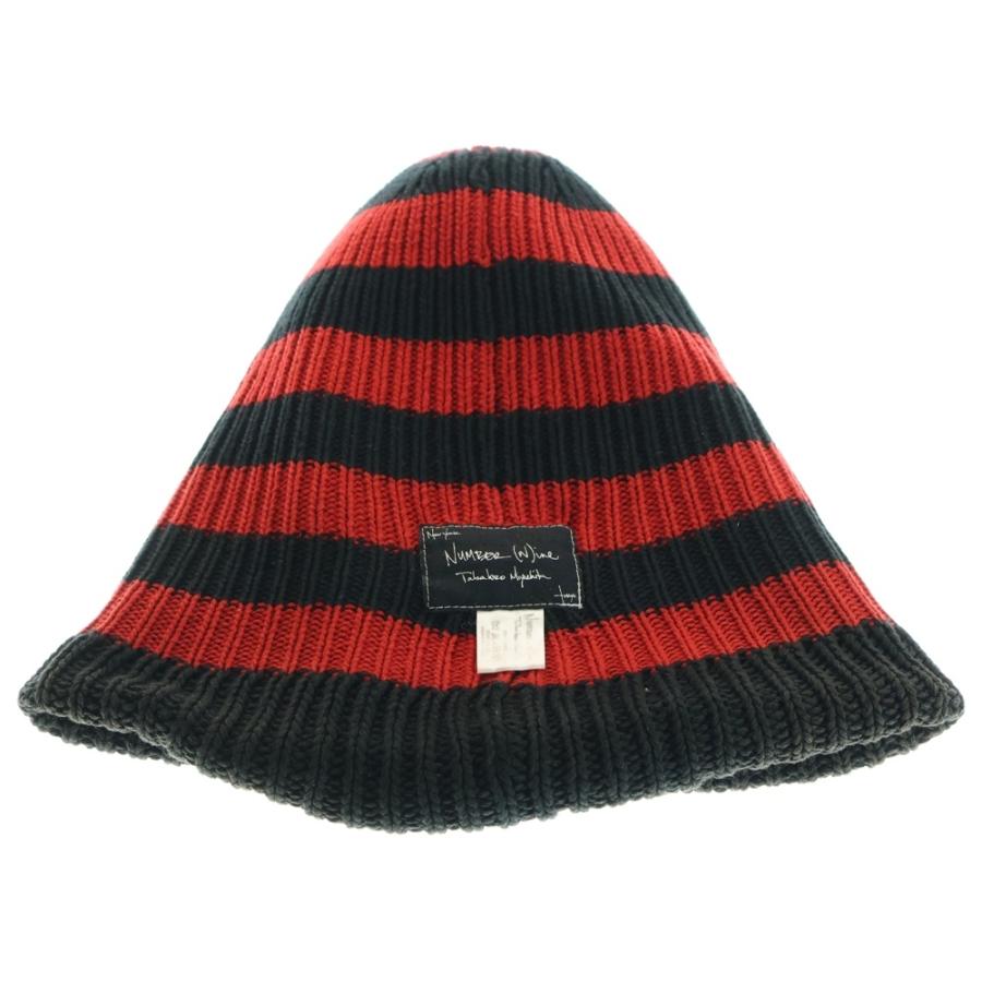 03ナンバーナインバルーンニットボーダーキャップnumbernine帽子 NUMBER (N)INE（ナンバーナイン） NUMBER (N)INE 03AW カート期