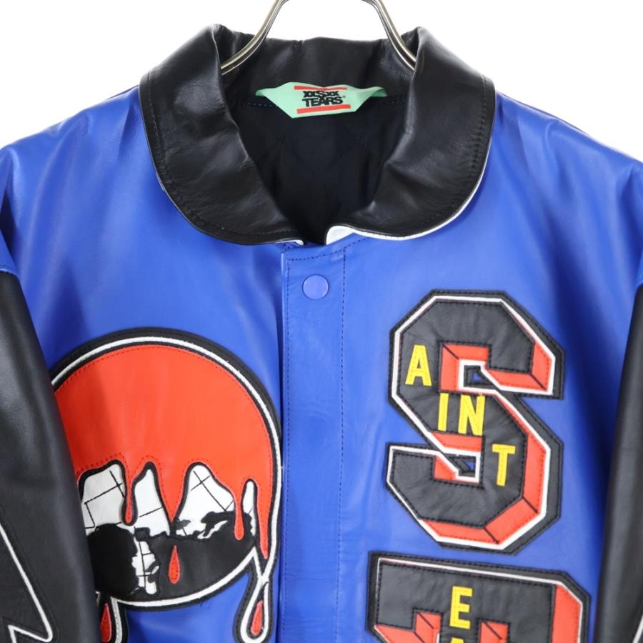 SAINT MICHAEL セントマイケル 23AW HOLY GRAIL レザーバーシティジャケット スタジャン ブルー SM-A23-0000-C24の画像