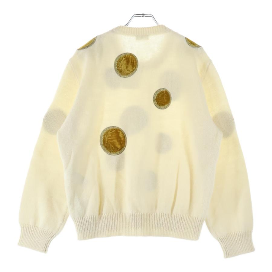 CELINE セリーヌ 23AW velvet coin Knit Sweater ベルベット コイン クルーネックニット セーター ホワイト/イエロー 2AD3T270W_1
