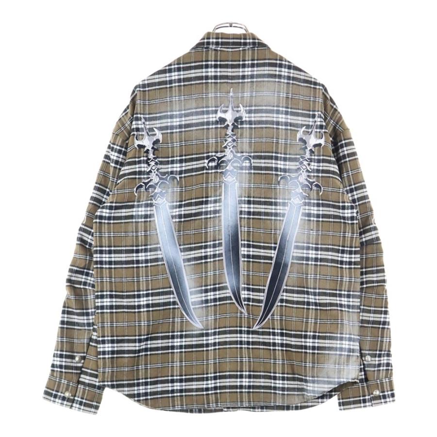 THUG CLUB サグクラブ ソード刺繍 チェック フランネルシャツ 長袖
