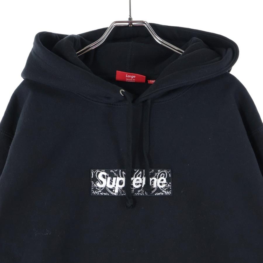 24H以内発送 完売品 黒 L Bandana Box Logo Hooded 19AW SUPREME Bandana Box Logo Hooded Sweatshirt 黒 L シュプリーム