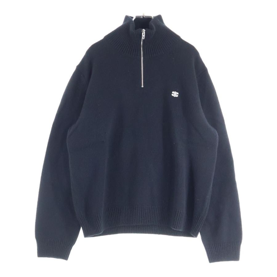 CELINE（セリーヌ） トリオンフ刺繍 ハーフジップウールセーター