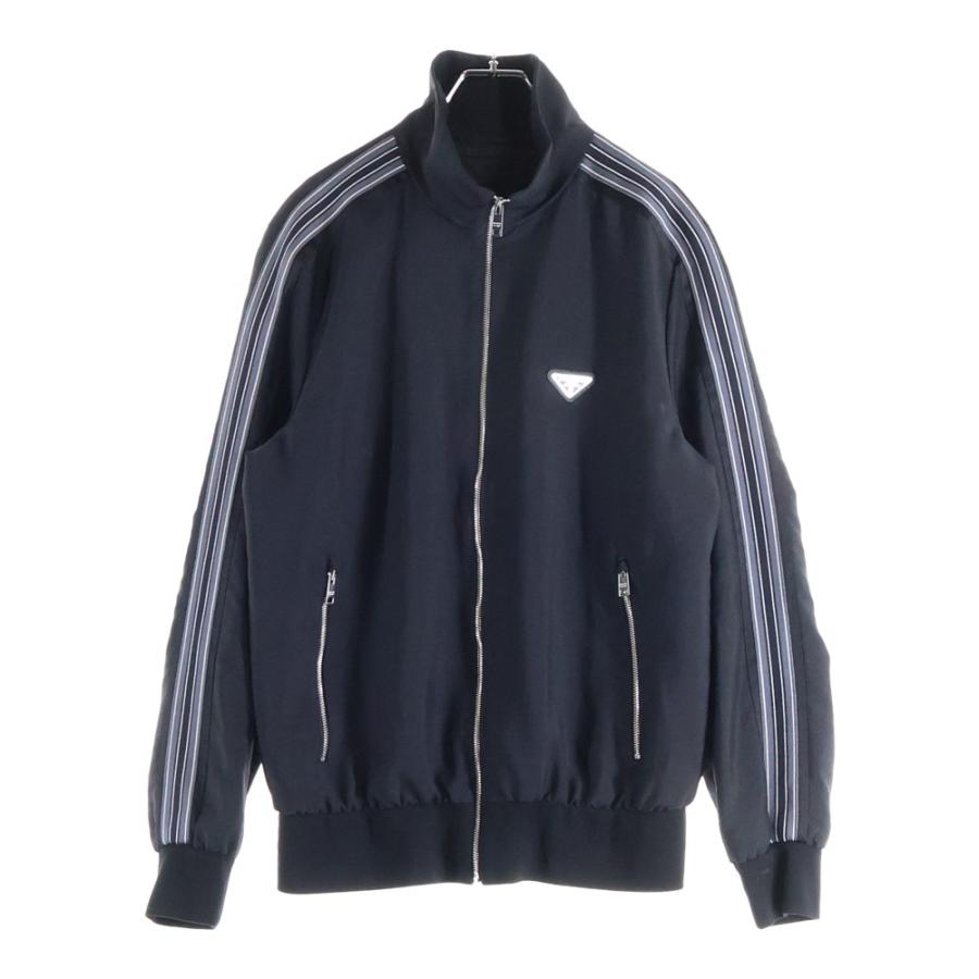 希少サイズ♪PRADA ブラック トライアングルロゴ　ボンバージャケット Prada トライアングルロゴ ボンバージャケット | ブラック | FARFETCH JP