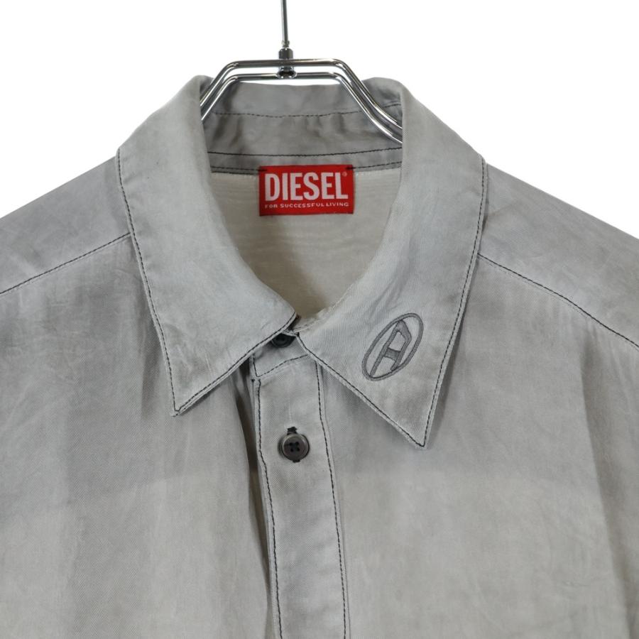 DIESEL ディーゼル S-LEON シワ加工 長袖シャツ グレー A16692 楽天 