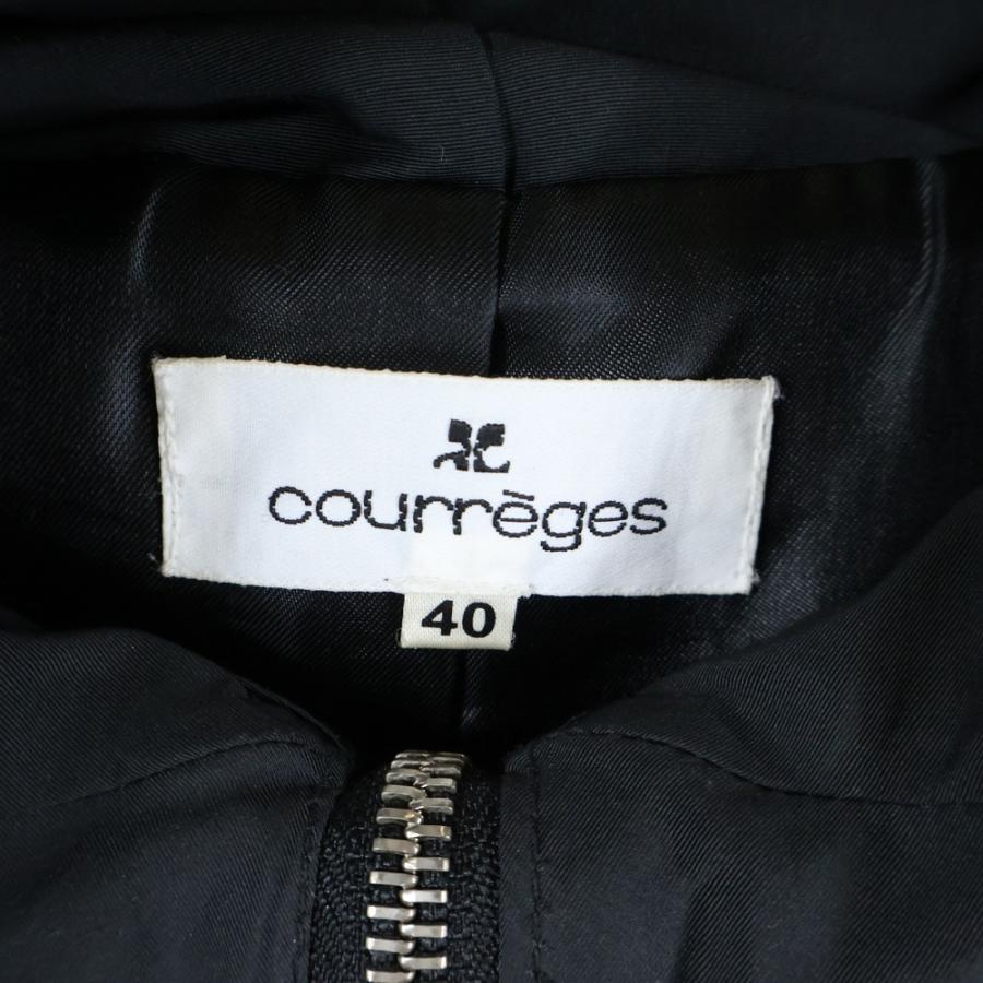 courreges（クレージュ） フード付きナイロンジャケット レザー切替 