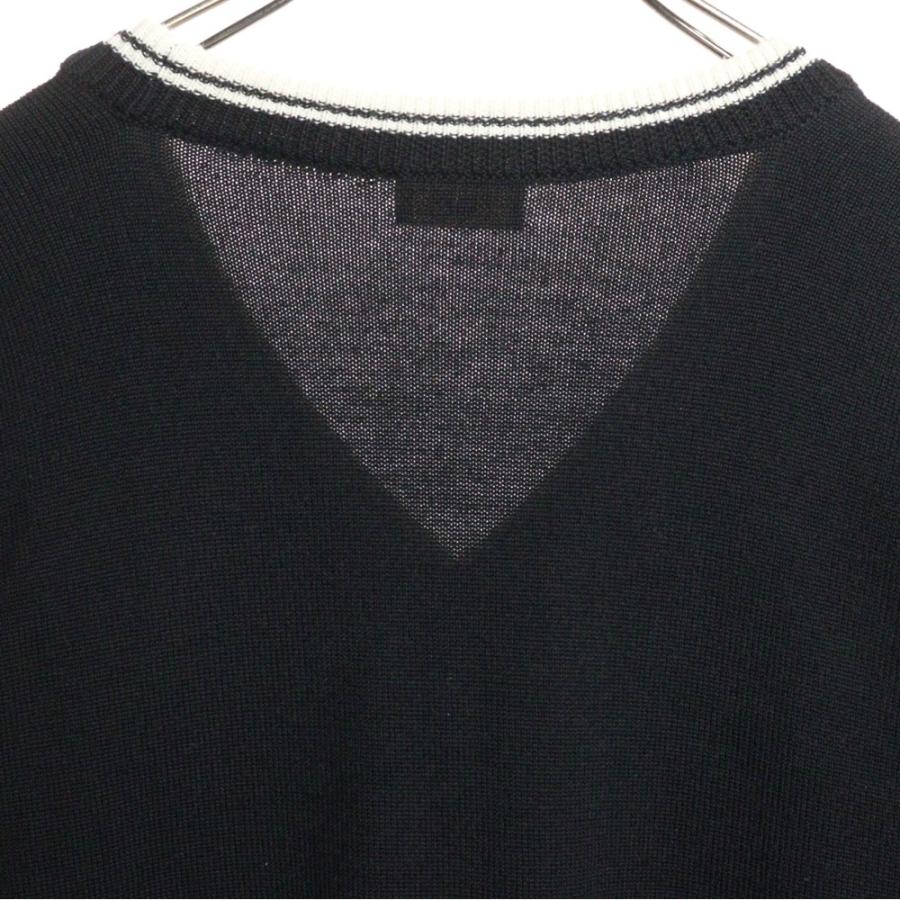 CELINE（セリーヌ） トリオンフ刺繍 Vネックニット セーター ブラック