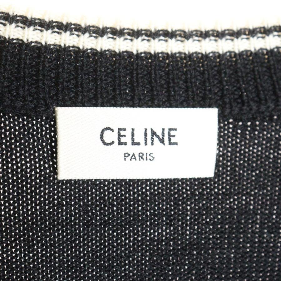CELINE（セリーヌ） トリオンフ刺繍 Vネックニット セーター ブラック