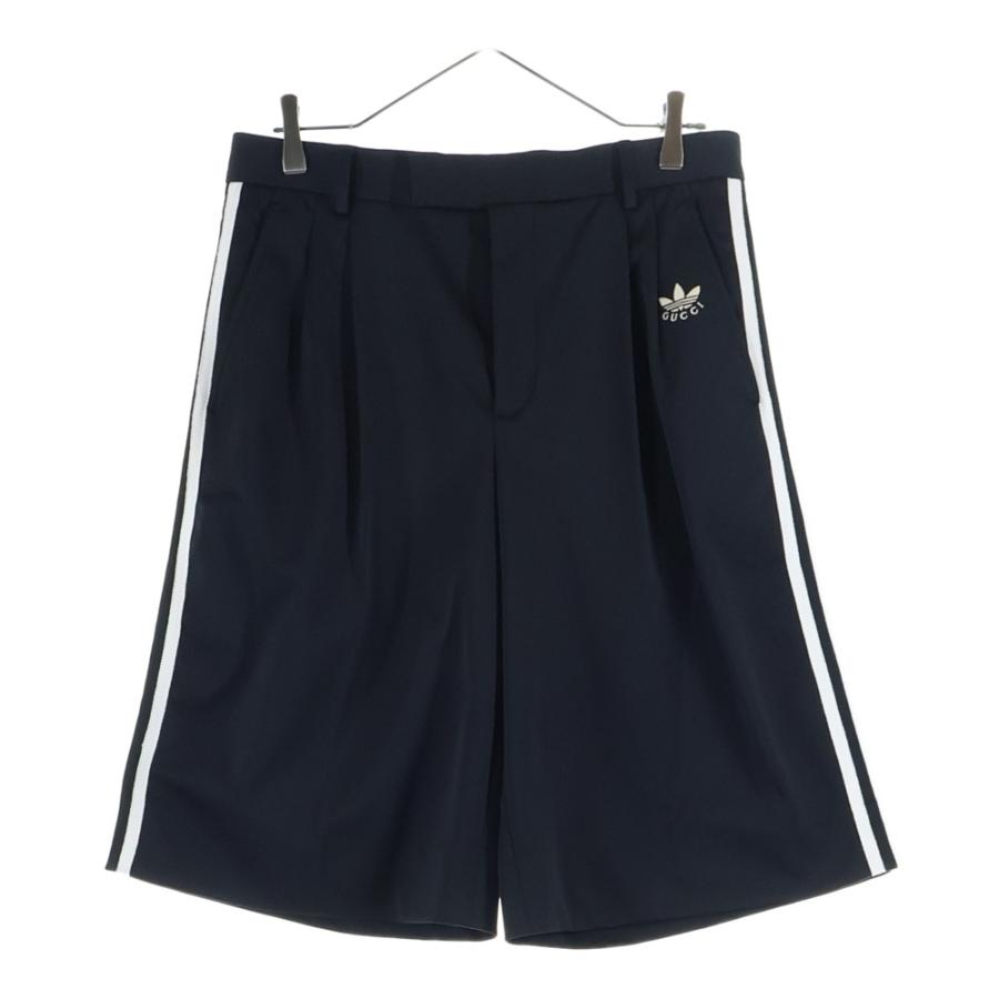 美品　GUCCI グッチ　テクニカルハーフパンツ　サイドライン　ブラック　綿 GUCCI（グッチ） × adidas アディダス サイドラインショートパンツ