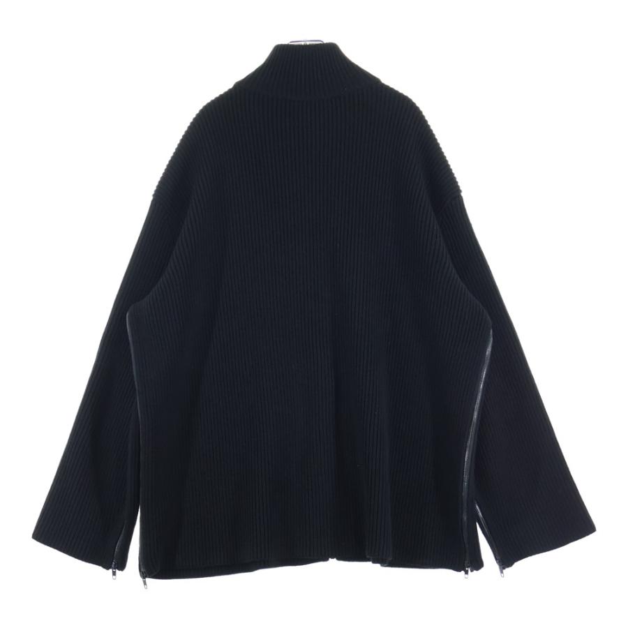バレンシアガ 21SS Oversized Knit Zip-Up オーバーサイズニット ジップアップセーター ドライバーズニット ブラック 646486 T3189_1