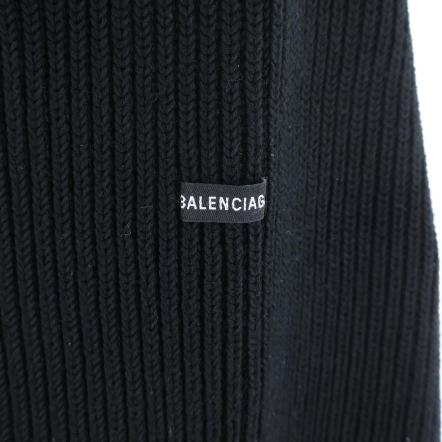 バレンシアガ 21SS Oversized Knit Zip-Up オーバーサイズニット ジップアップセーター ドライバーズニット ブラック 646486 T3189_4