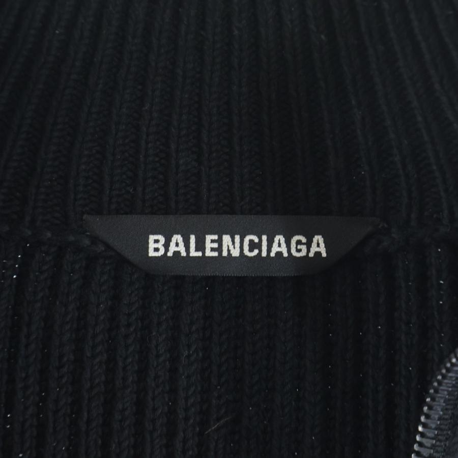 バレンシアガ 21SS Oversized Knit Zip-Up オーバーサイズニット ジップアップセーター ドライバーズニット ブラック 646486 T3189_5