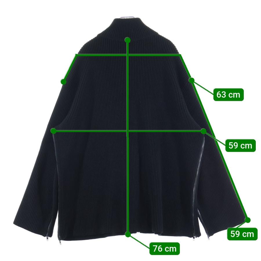 バレンシアガ 21SS Oversized Knit Zip-Up オーバーサイズニット ジップアップセーター ドライバーズニット ブラック 646486 T3189_8