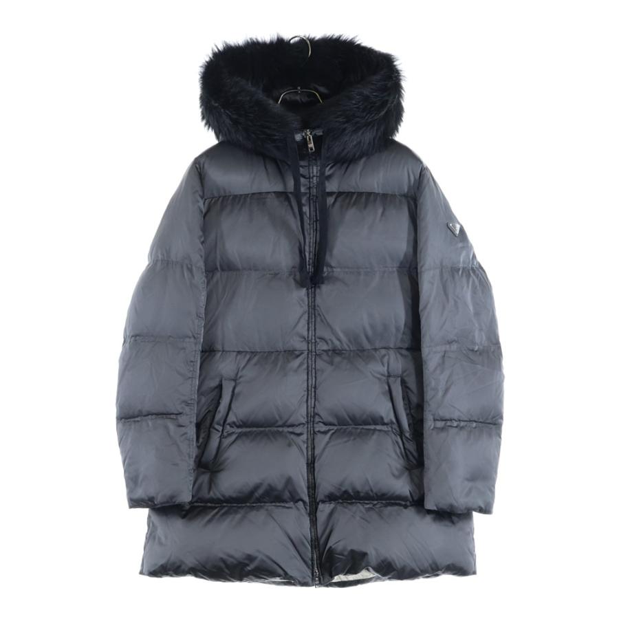 PRADA（プラダ） 20AW Aライン シープスキン ファー付きナイロンダウン