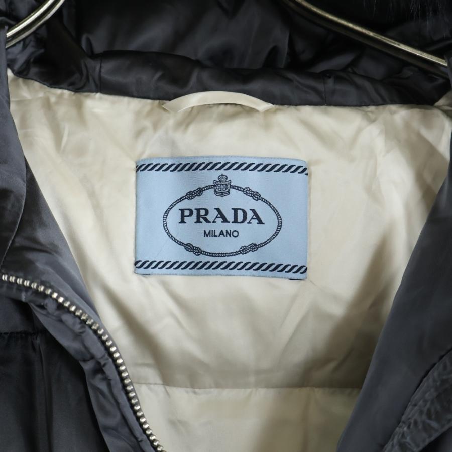 PRADA プラダ 20AW Aライン シープスキン ファー付きナイロンダウンコート グレー 29P117の画像