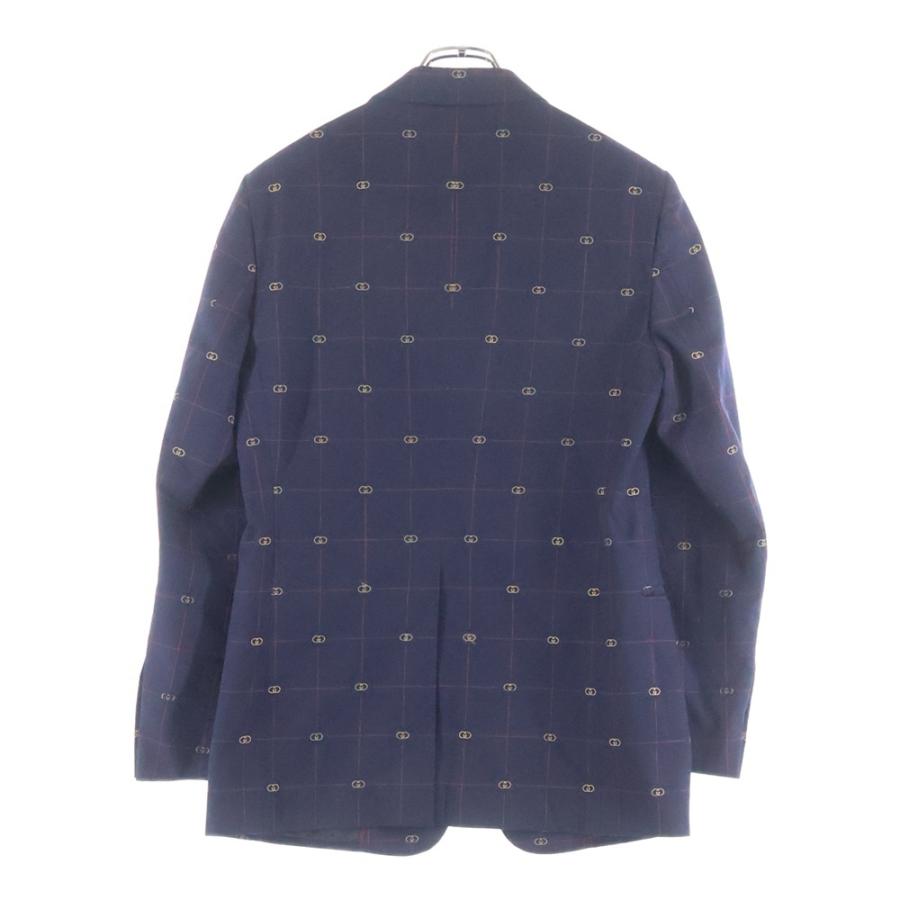 GUCCI ネイビーチェックジャケット GUCCI（グッチ） GGチェックジャガード シングルテーラードジャケット