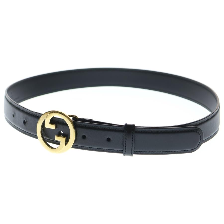 GUCCI（グッチ） インターロッキングG レザーベルト ブラック 690557