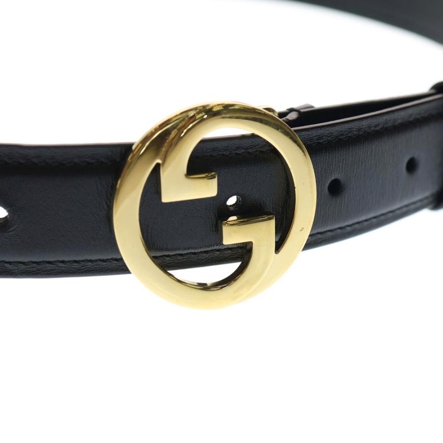 GUCCI（グッチ） インターロッキングG レザーベルト ブラック 690557