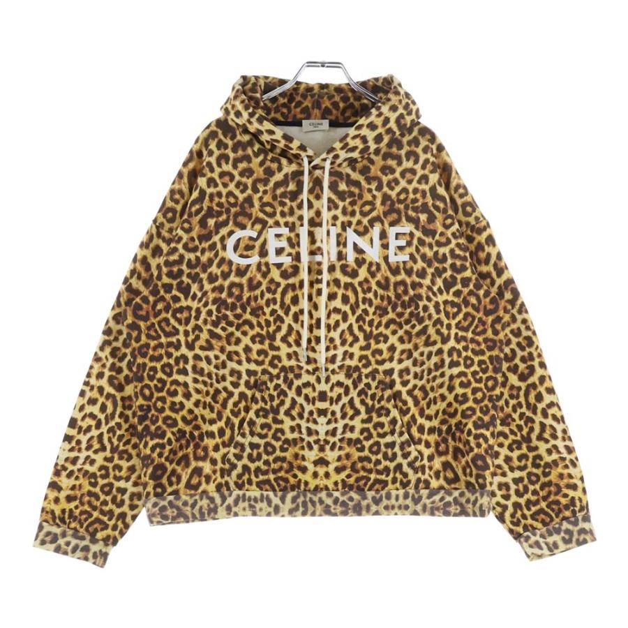 CELINE（セリーヌ） 21SS フロントロゴ レオパード柄 コットンパーカー