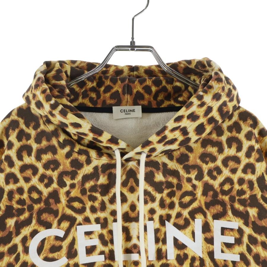 CELINE（セリーヌ） 21SS フロントロゴ レオパード柄 コットンパーカー