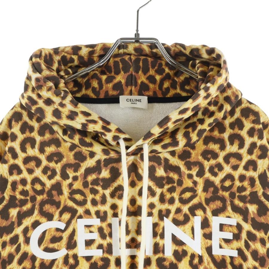 CELINE（セリーヌ） 21SS フロントロゴ レオパード柄 コットンパーカー