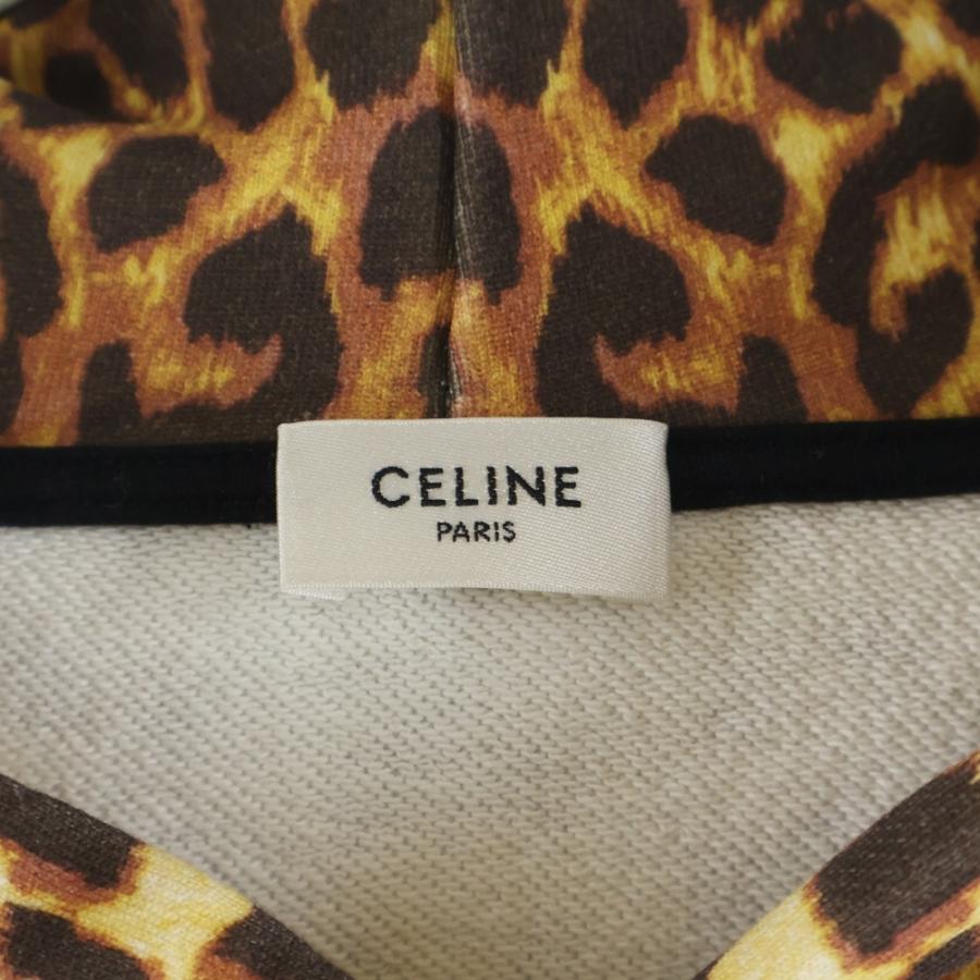CELINE（セリーヌ） 21SS フロントロゴ レオパード柄 コットンパーカー