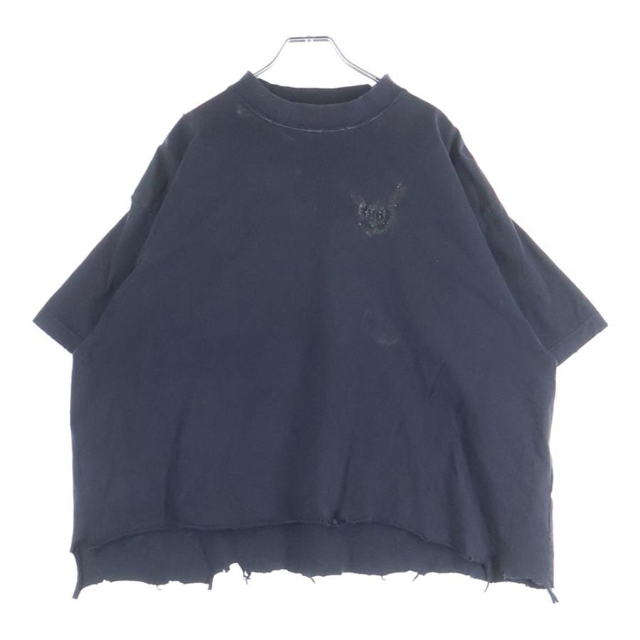 BALENCIAGA（バレンシアガ） デストロイ加工 ラメロゴ 半袖Tシャツ