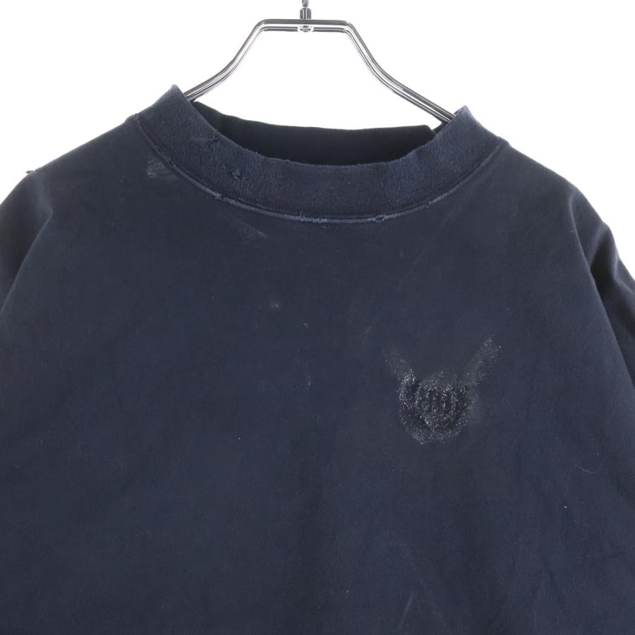 BALENCIAGA（バレンシアガ） デストロイ加工 ラメロゴ 半袖Tシャツ