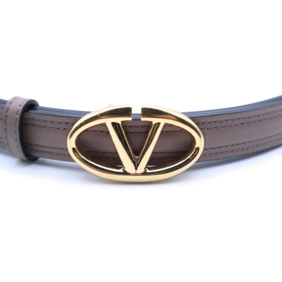 VALENTINO（ヴァレンティノ） ロゴバックル レザーベルト ブラウン