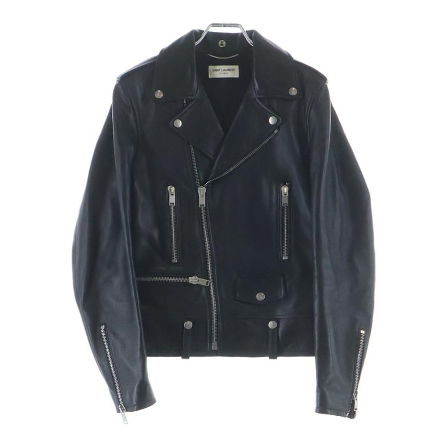 極美品　SAINT LAURENT ライダース　L01 50 Saint Laurent L01 Motorcycle Lamb Skin Leather Jacket Gently Used
