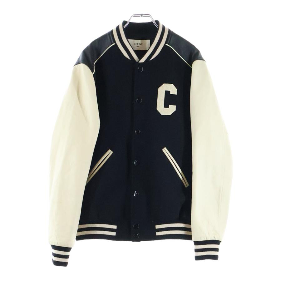 CELINE（セリーヌ） レザー切替 クラシック テディジャケット ウール