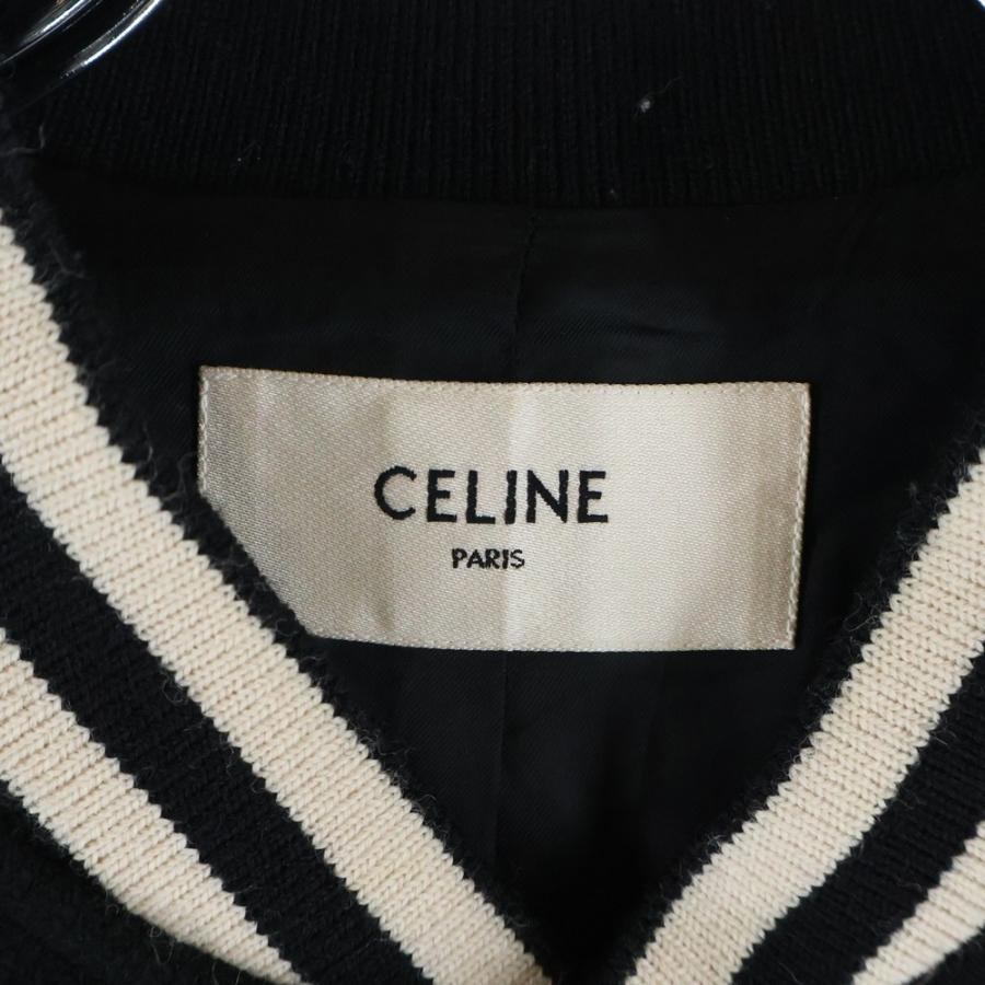 CELINE（セリーヌ） レザー切替 クラシック テディジャケット ウール