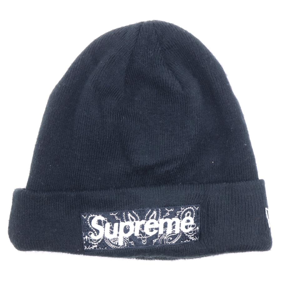 Supreme NEW ERA ニット帽　バンダナ　BOXロゴ　ブラック　黒 Supreme（シュプリーム） 19AW × New Era Bandana Box Logo Beanie