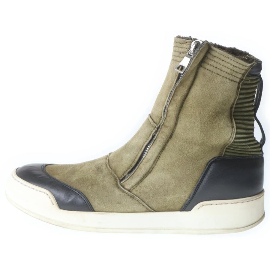 BALMAIN（バルマン） サイドジップ ハイカットスニーカー スエード 