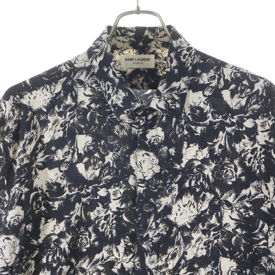 SAINT LAURENT PARIS サンローランパリ 20SS 総柄フラワーシルク 長袖