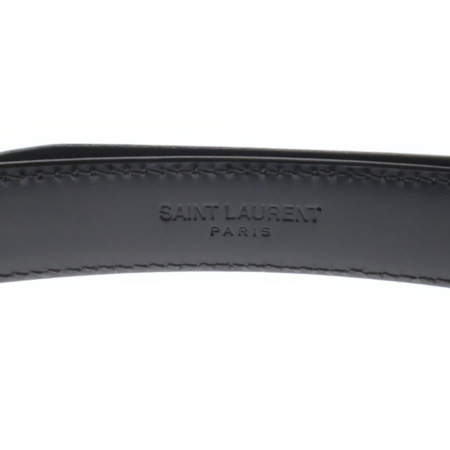 SAINT LAURENT PARIS サンローランパリ 3連バックルレザーナローベルト