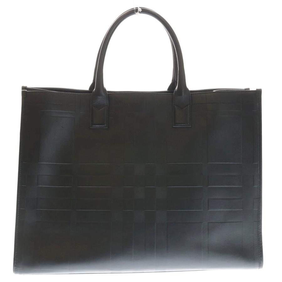 ♡美品♡ BURBERRY バーバリー レザー ノバチェック ビジネスバッグ BURBERRY（バーバリー） チェックエンボス加工 レザートートバッグ