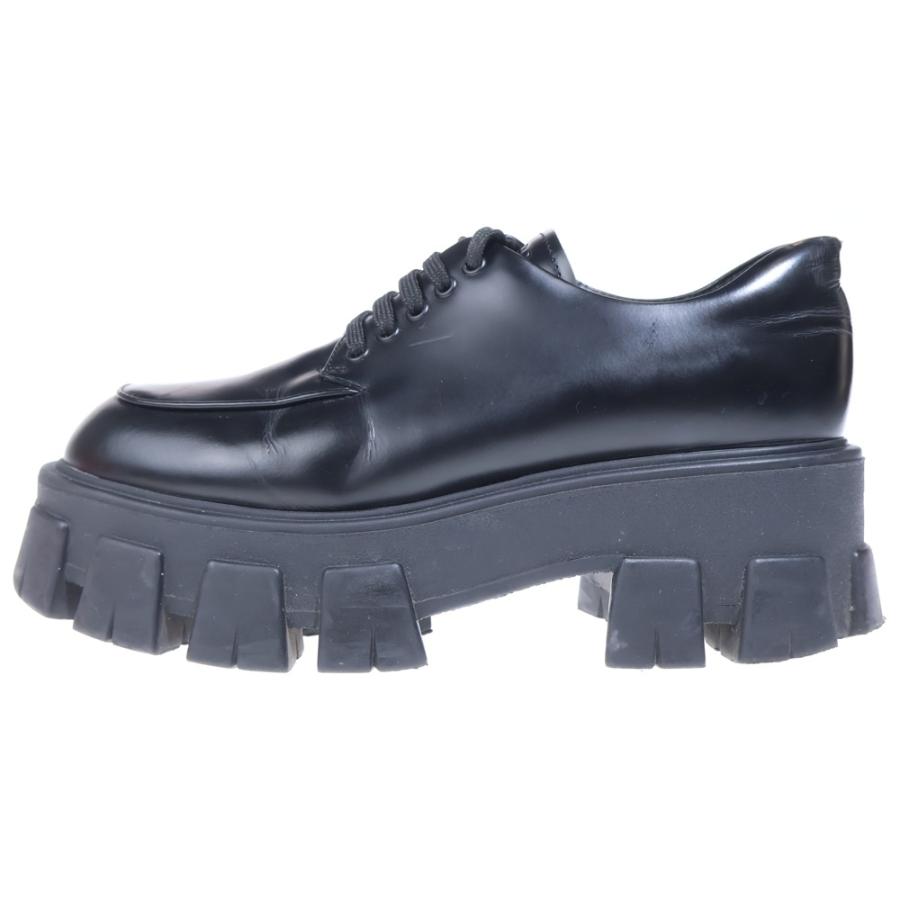 PRADA（プラダ） モノリス ブラッシュド レザー レースアップ シューズ 