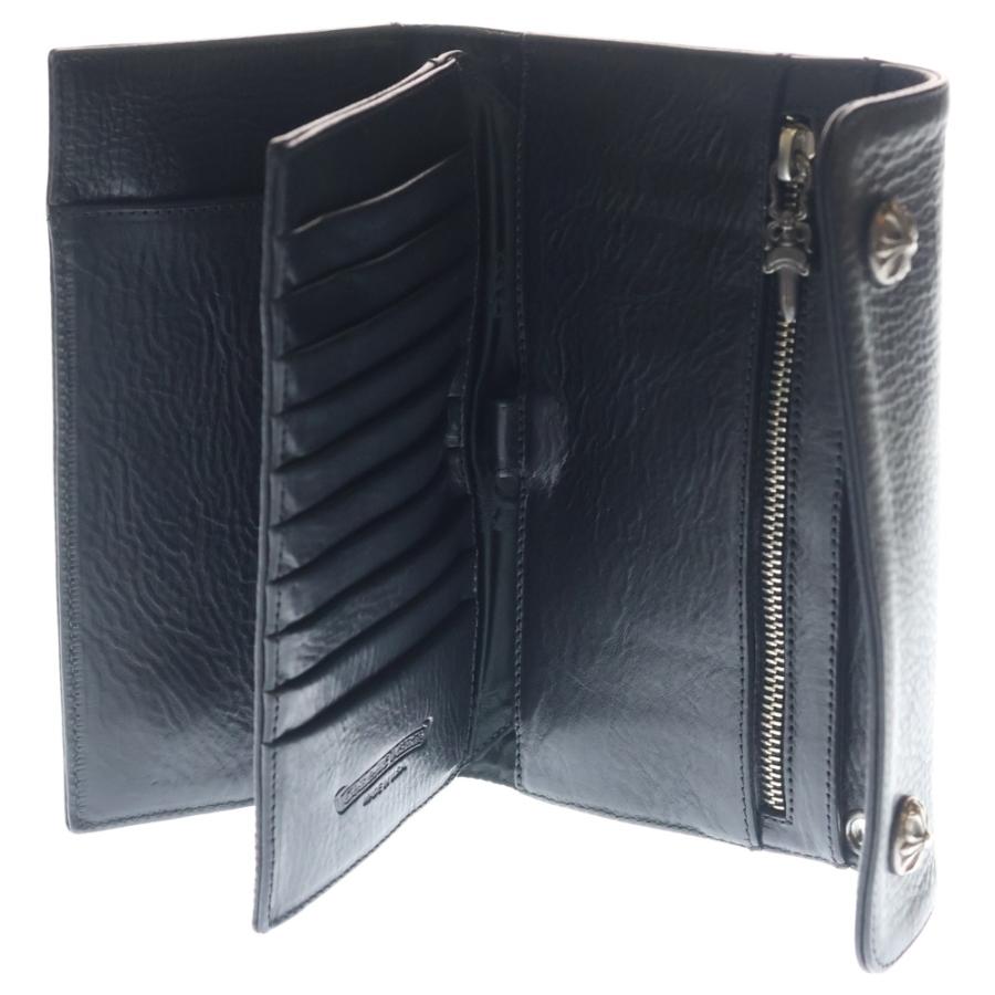 CHROME HEARTS クロムハーツ WAVE ウェーブ レザーウォレット 財布 ブラックBCA375 CHROME HEARTS（クロムハーツ） WAVE ウェーブ レザーウォレット 財布