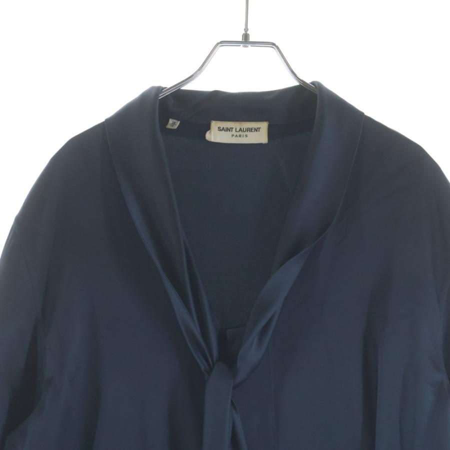 SAINT LAURENT PARIS サンローランパリ 23SS シルク ボウタイ シャツ