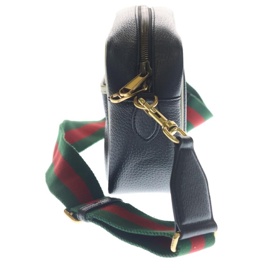 GUCCI（グッチ） ×adidas ロゴ レザー ショルダーバッグ ブラック