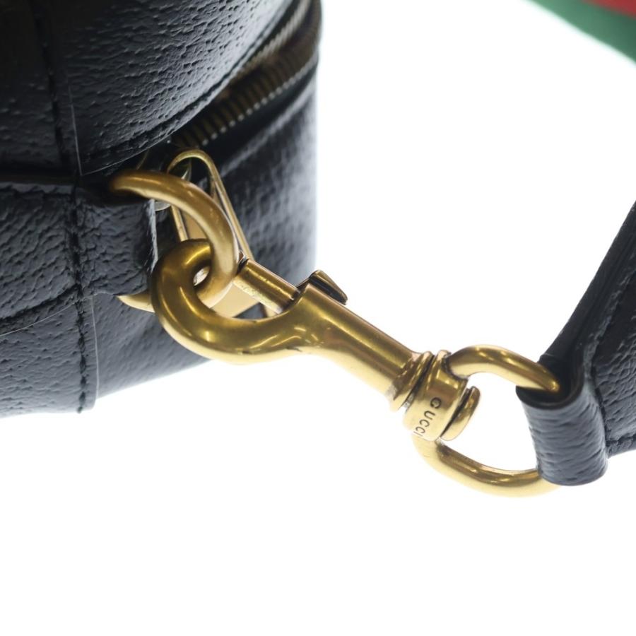 GUCCI（グッチ） ×adidas ロゴ レザー ショルダーバッグ ブラック