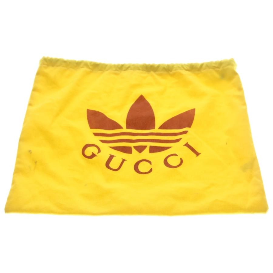 GUCCI（グッチ） ×adidas ロゴ レザー ショルダーバッグ ブラック
