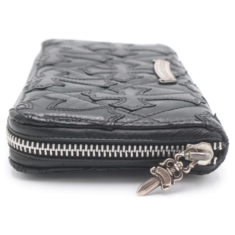 【極美品】CHROME HEARTS キルティングレザーウォレット CHROME HEARTS（クロムハーツ） REC F ZIP QUILTED WALLET セメタリー
