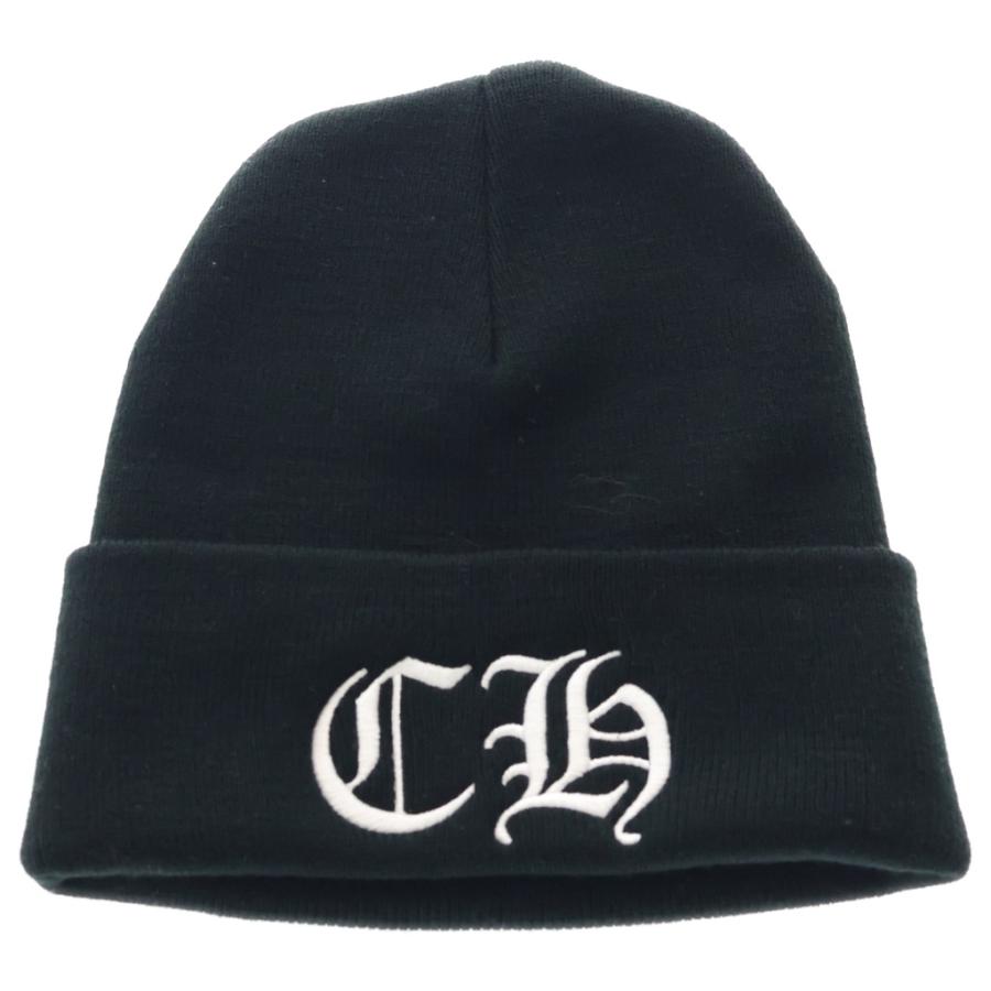 A*7様 クロムハーツ chrome heartsブラック刺繍ニット帽 CHROME HEARTS（クロムハーツ） WOOL WATCH CAP CHロゴ刺繍 ビーニー