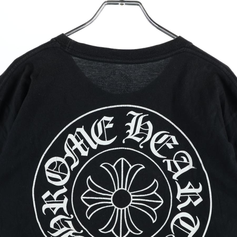 クロムハーツ 今期モデル日本正規品　ホースシューロゴブラック Tシャツ CHROME HEARTS ブラック Tシャツ ホースシュー ポケット Tシャツ