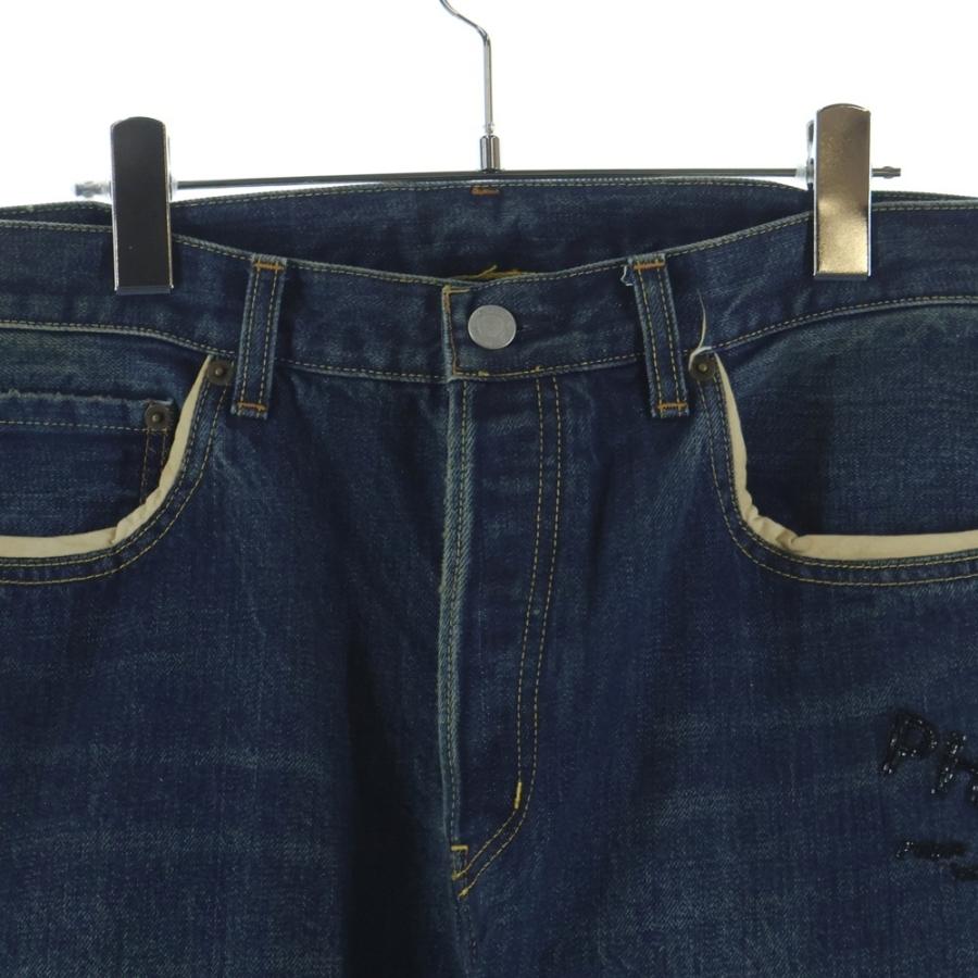 UNDERCOVER アンダーカバー 26SS but beautiful BUT 復刻 ビーズ 刺繍加工デニムパンツ ストレートパンツ インディゴ UC1F4503-2 UNDERCOVER（アンダーカバー） 26SS but beautiful BUT 復刻 ビーズ